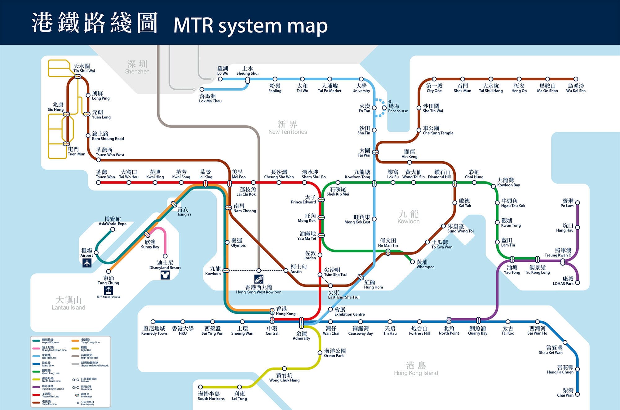 香港港鐵路綫圖